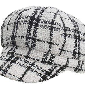 Women's tweed Plaid children's hat cabbie - classi